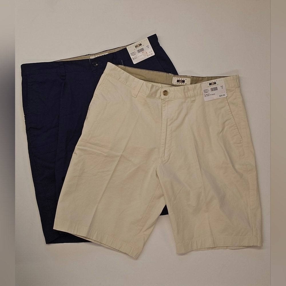 NWT 2 Pairs Of Joseph Abboud Men’s Cargo Shorts Size 36 Navy And Tan